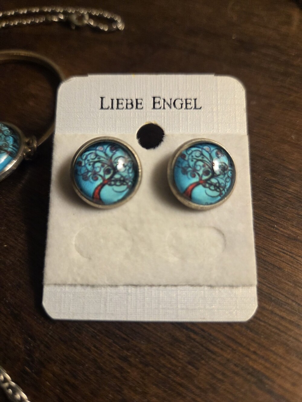 Turquoise Tree of Life Jewelry Set - Necklace, Bracelet & Earrings - Picture 2 of 5